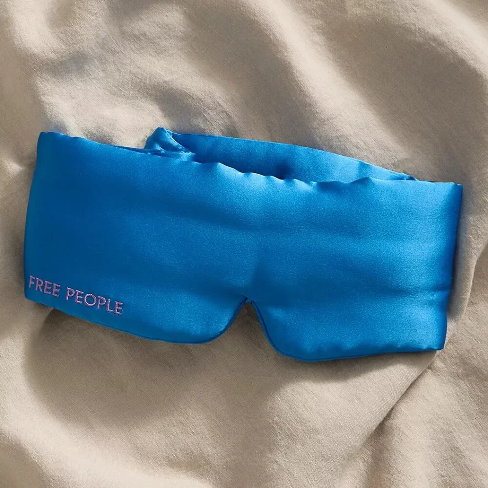 FP Free People Pure Silk Sleep Mask Eye Blue Luxurious NWT
